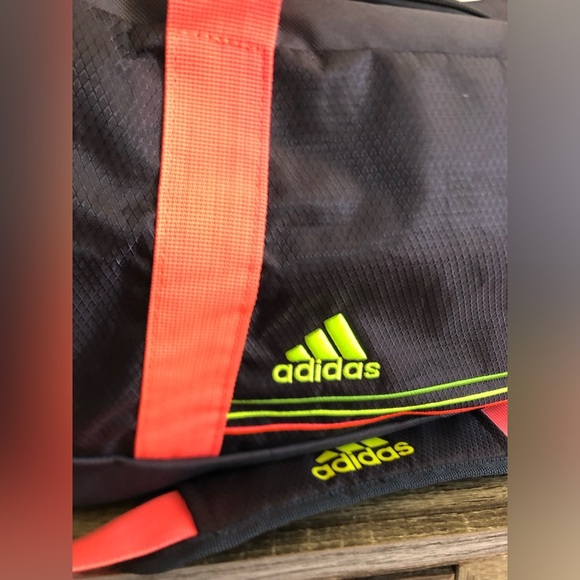 Adidas Grey and Neon Pink and Green Duffel Bag - Picture 2 of 16